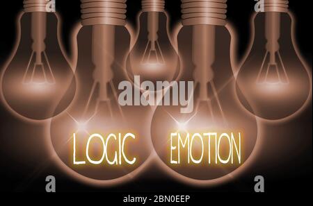 Conceptual la scrittura a mano che illustra la logica di emozione. Concetto significato sensazioni sgradevoli rivolta al Self rispetto mente ragionevole Foto Stock