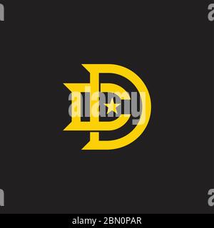 lettera cd star semplice forma geometrica di sovrapposizione logo vettore Illustrazione Vettoriale