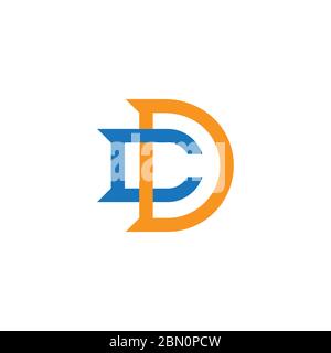 lettera cd semplice colorato geometrico sovrapposizione logo vettore Illustrazione Vettoriale