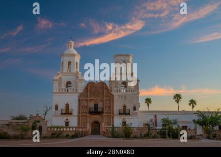 Missione San Xavier del Bac, Tucson, Arizona. Foto Stock