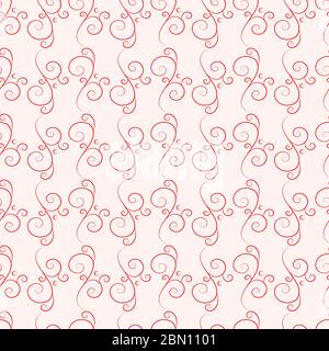 Motivo floreale vettoriale senza cuciture con vortici e spirali. Elegante sfondo vettoriale vintage senza cuciture Illustrazione Vettoriale