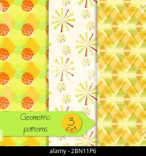 Set di ripetizioni geometriche senza giunture astratte. Bellissimi motivi geometrici. Set di pattern geometrici senza giunture unici. Sfondo versatile e senza cuciture Illustrazione Vettoriale