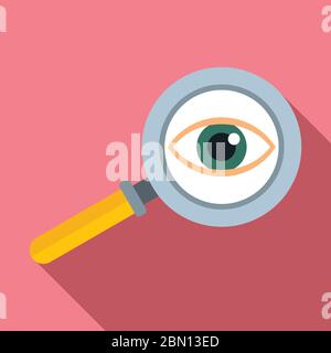 Icona lente di ingrandimento per esame visivo. Illustrazione piatta dell'icona vettoriale della lente di ingrandimento per esame visivo per il web design Illustrazione Vettoriale