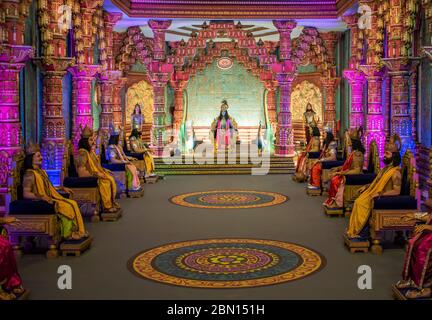 HYDERABAD, INDIA - 15 FEBBRAIO 2020: Set di film epico Mahabharata all'interno della città di film di Ramoji Foto Stock