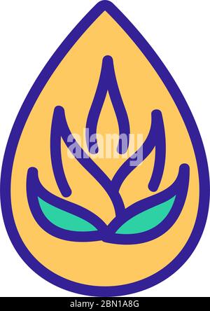 immagine del profilo vettoriale dell'icona della goccia di olio di agave Illustrazione Vettoriale