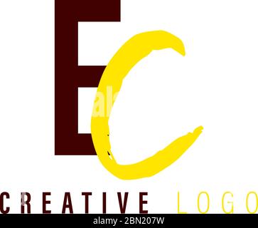 CE o EC. Monogramma di due lettere C&E. Design elegante, semplice, minimalista e con logo CE. Modello di illustrazione vettoriale. Illustrazione Vettoriale