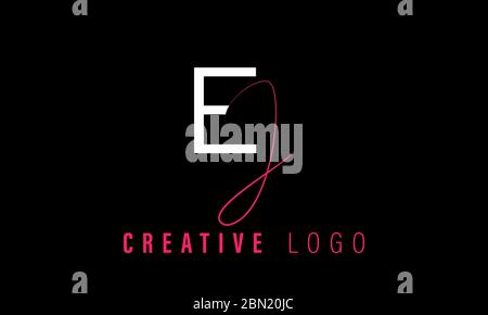 Logo iniziale pulito e minimale. EJ JE e KJ lettera caratteri creativi simbolo icona monogramma. Design vettoriale elegante e di lusso universale Illustrazione Vettoriale