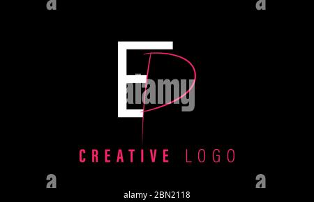 Vettore modello di disegno iniziale del logo EP Illustrazione Vettoriale