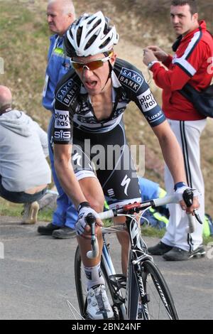 Chris Anker Sørensen di Saxo Bank durante il Tour d'Italie Mestre – Monte Zoncolan (222 km) il 23 maggio 2010 a Monte Zoncolan ,Italie - Foto Laurent Lairys / DPPI Foto Stock