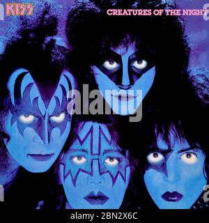 Kiss - copertina originale dell'album in vinile - Creatures of the Night - 1982 Foto Stock