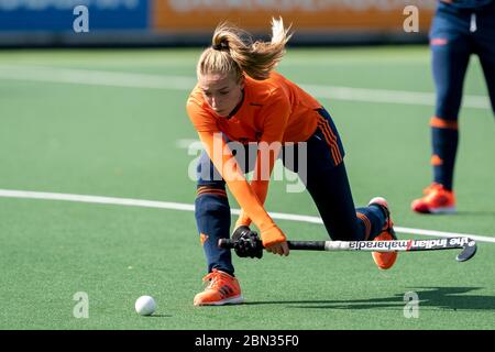 AMSTERDAM, PAESI BASSI - MAGGIO 11: Sanne Koolen ha visto il 11 maggio 2020 ad Amsterdam, Paesi Bassi, durante la sessione di formazione dell'hockeyteam femminile nazionale olandese. Foto Stock