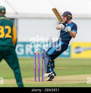 Tom Wood batte per il Derbyshire II XI contro Nottinghamshire in un One Day Trophy Match 1 maggio 2019 Foto Stock