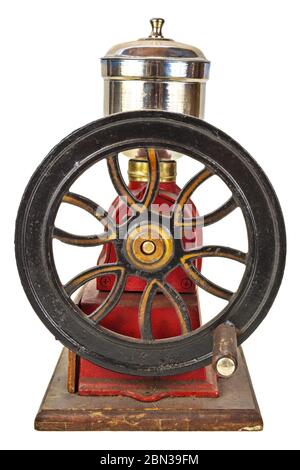 Vintage manual coffee grinder isolated on a white background Foto Stock