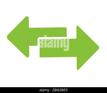 Icona di trasferimento con freccia di scambio, logo. Vettore isloated su sfondo bianco Illustrazione Vettoriale