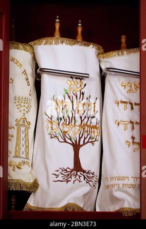 Beth Yaakov Sinagoga. Torah scorre. Ginevra. Svizzera. Foto Stock