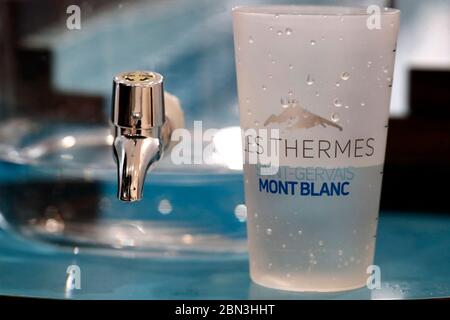 Saint-Gervais Mont-Blanc spa termale. Acqua termale. Francia. Foto Stock