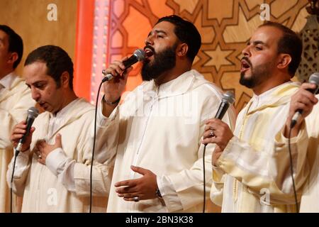 Festa della cultura Sufi a Fes, Marocco. Boutchichiya tariqa. Foto Stock