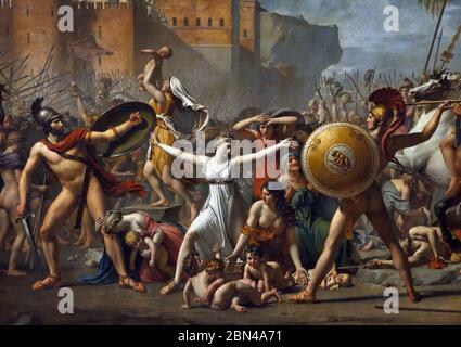 L intervento di Sabine 1799 Jacques Louis David (francese La Francia ) il rapimento delle Sabine dalla generazione dei fondatori di Roma, Foto Stock