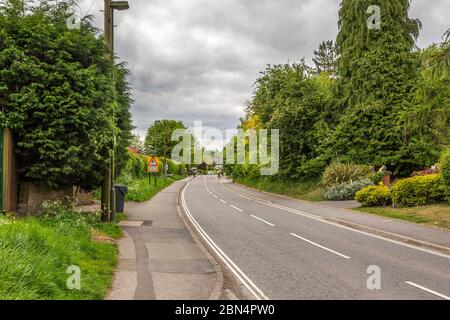 Tanyard Lane nel villaggio di Worcestershire di Alvechurch Foto Stock