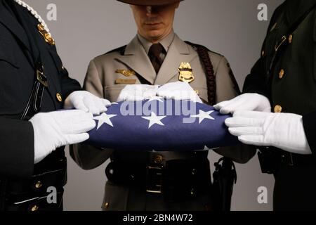 Studio di membri della guardia a colori amo, OFO e BP per il programma Valor Memorial Materials, Washington D.C., 4 aprile 2018. Dogana e protezione delle frontiere degli Stati Uniti Foto Stock