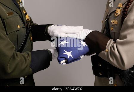 Studio di membri della guardia a colori amo, OFO e BP per il programma Valor Memorial Materials, Washington D.C., 4 aprile 2018. Dogana e protezione delle frontiere degli Stati Uniti Foto Stock