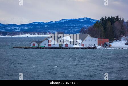 Naviga lungo Gibostad fino a Tromsø, in Norvegia settentrionale Foto Stock