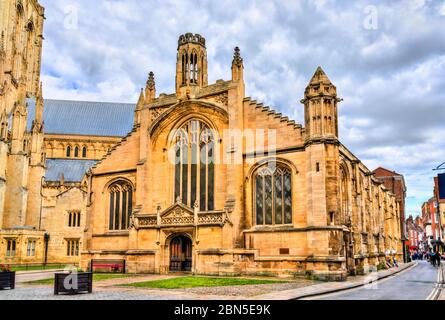 Chiesa di San Michele le Belfrey a York, Inghilterra Foto Stock