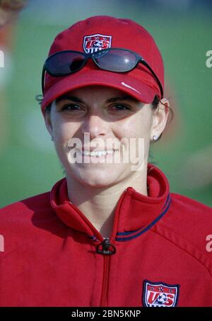 Ex stella di calcio femminile statunitense Foto Stock