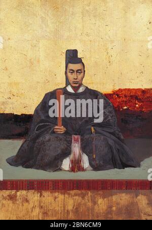 Giappone: 'Ritratto di Tokugawa Yoshinobu'. Olio su tela dipinto di Kawamura Kiyoo (1852-1934), c.. 1880-1890. Tokugawa Yoshinobu, conosciuto anche come 'Kei Foto Stock