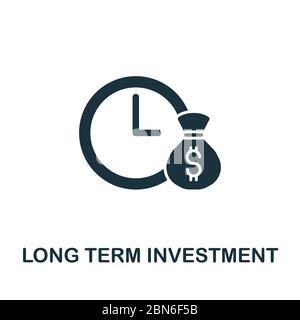 Icona investimento a lungo termine dalla raccolta investimenti. Semplice linea a lungo termine investimento icona per modelli, web design e infografica Illustrazione Vettoriale