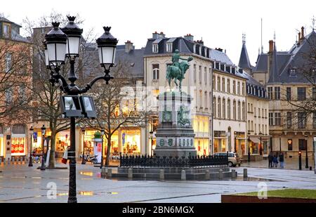 Place Guillaume II nella città di Lussemburgo Foto Stock