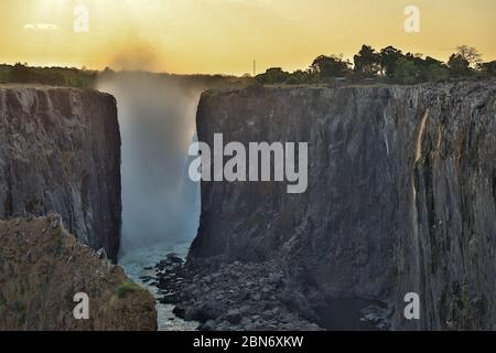 Cascata delle Cascate Vittoria vista dall'aria. Foto Stock