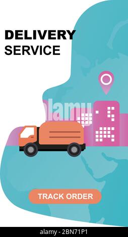 Servizi di consegna rapida, logistica e concetto di tecnologia Illustrazione Vettoriale