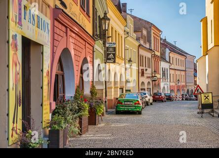Ulice Stepankova a Chrudim, Boemia, Repubblica Ceca, Europa Centrale Foto Stock