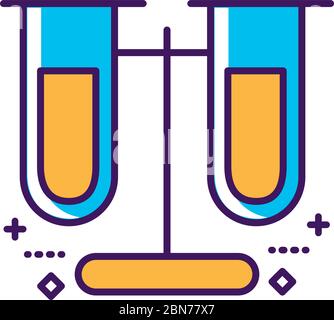 test di provette mediche in linea di laboratorio base e a riempimento Illustrazione Vettoriale