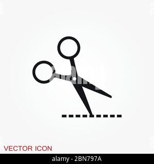 Icona forbici. Forbici vettoriali isolate sullo sfondo Illustrazione Vettoriale