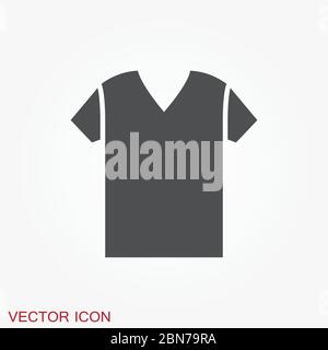 Icona camicia, sagoma vestiti, simbolo vettoriale isolato sullo sfondo. Illustrazione Vettoriale