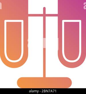 test di provette mediche in stile base di silhouette gradiente da laboratorio Illustrazione Vettoriale