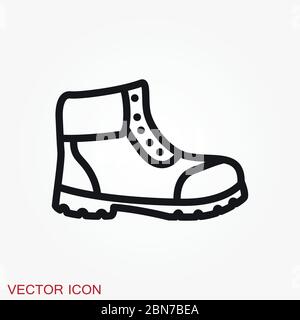 Icona del vettore Timberland. Illustrazione vettoriale minimalista di scarpe moderne unisex isolate sullo sfondo. Illustrazione Vettoriale