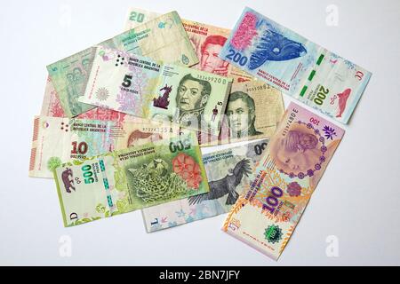 Peso argentino, peso argentino, peso argentino, peso argentino, peso argentino, ARS, Argentina, Sud America Foto Stock