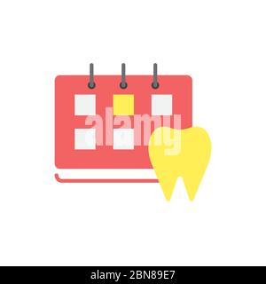 Calendario con simbolo di icona del vettore dentato isolato su sfondo bianco Illustrazione Vettoriale