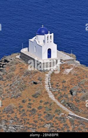 Sette Martiri cappella nel villaggio di Kastro Foto Stock