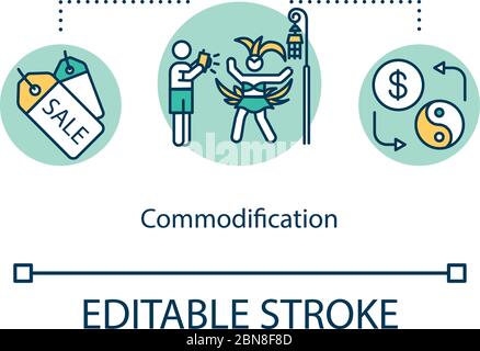 Icona del concetto di commodifica Illustrazione Vettoriale