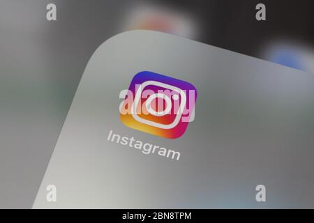 Ostersund, Svezia - 13 maggio 2020: Icona dell'app Instagram. Instagram è un servizio di social network americano per la condivisione di foto e video. Foto Stock