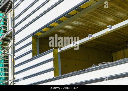 costruzione di una nuova casa moderna ad alta efficienza energetica Foto Stock