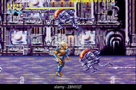 Alien vs Predator - SNES Super Nintendo - solo per uso editoriale Foto Stock