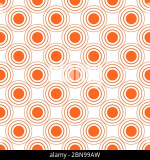 una tessera circolare concentrica senza giunture di colore arancione. Illustrazione vettoriale stock Illustrazione Vettoriale