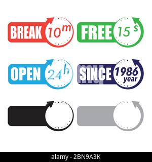 Tavole a freccia del tempo di lavoro Illustrazione Vettoriale