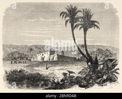 Forte francese a Ouidah, Dahomey Guinea. Africa centrale, illustrazione incisa del XIX secolo, le Tour du Monde 1863 Foto Stock