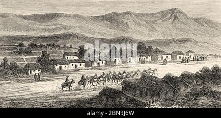 Distretto peruviano di San Jeronimo, provincia di Cusco, Dipartimento di Cusco. Perù, America del Sud. Antica illustrazione incisa del 19 ° secolo, le Tour du Monde 1863 Foto Stock